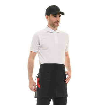 Tablier de cuisine noir Poche rouge