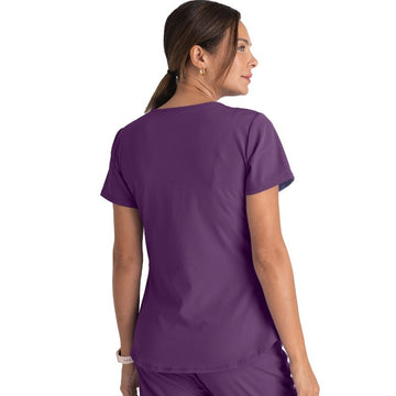 Tunique col V pour professionnel médical coloris violet