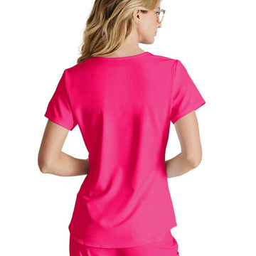 Tunique médicale col V rose cerise Skechers vue dos