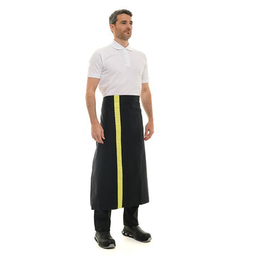 tablier long de cuisine avec bande de couleur anis 90cm Manelli