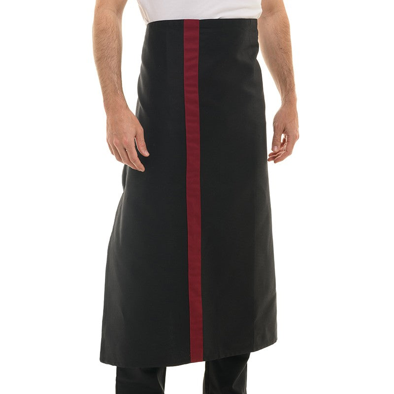 Talier de service long avec bande bordeaux Manelli