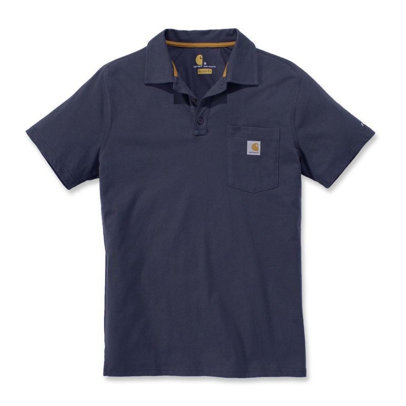 Polo de Travail Homme Respirant Poche Poitrine Force® Bleu Marine - CARHARTT