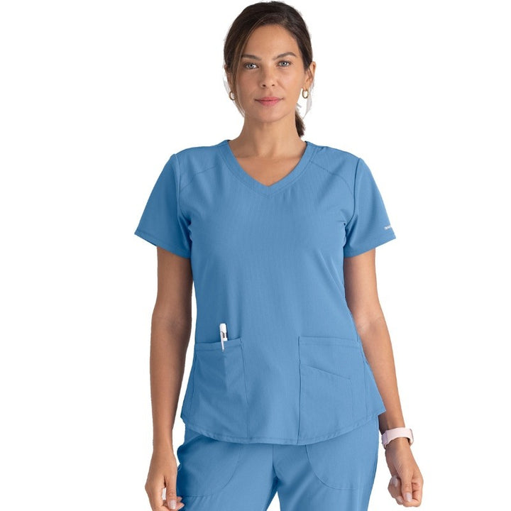 Tunique médicale col V Skechers coloris bleu ciel