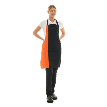 Tablier noir avec bande couleur orange Manelli
