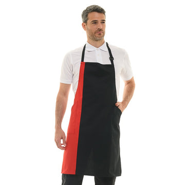 Tablier PR162 noir avec bande rouge mixte de la marque Manelli