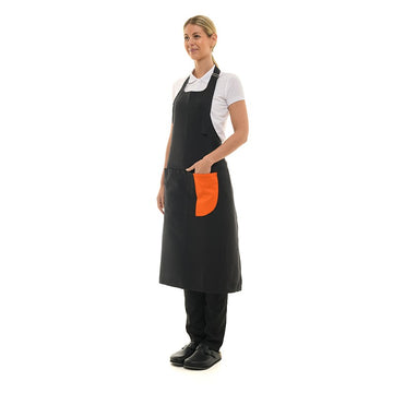 Tablier de cuisine à bavette avec double poche charly orange