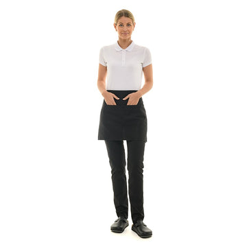 Tablier court de service ou de cuisine marque Manelli Tab40 coloris noir