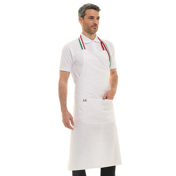 tablier à Bavette Napoli Blanc liens Italie Manelli