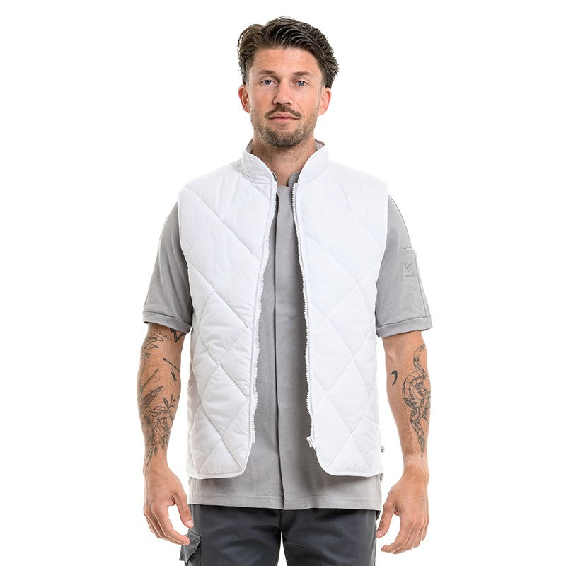 Gilet ouvert sans manche blanc antifroid Robur Ulisse