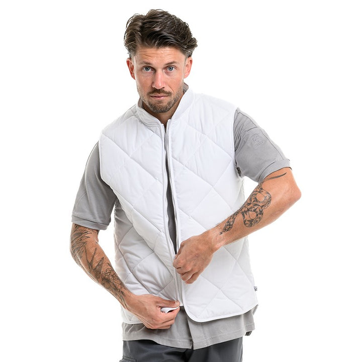 Gilet à zip blanc antifroid marque robur
