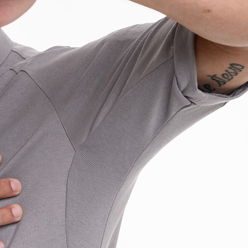 Détail manche Veste de cuisine grise homme Gari