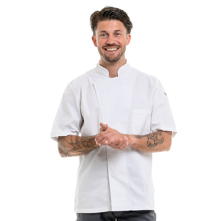 Veste de cuisine ajusté blanche à manche courtes Turnip RSE Lafont