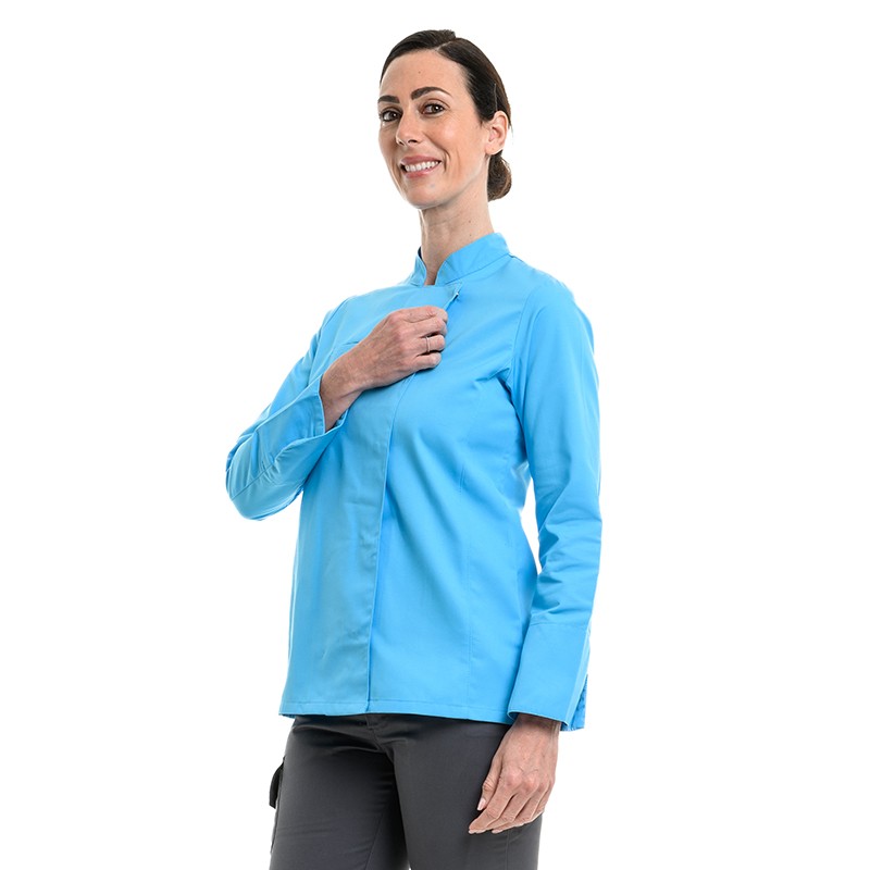 Veste de Cuisine Femme à manches Longues Californie Turquoise Manelli