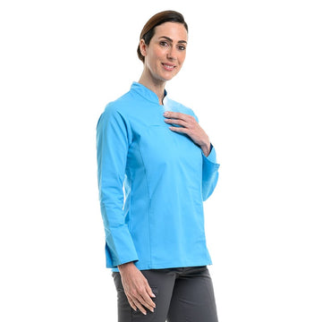 Veste de Cuisine Femme Fermeture bouton Californie Turquoise Manelli