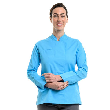 Veste de Cuisine Femme manches ajustables Californie Turquoise Manelli