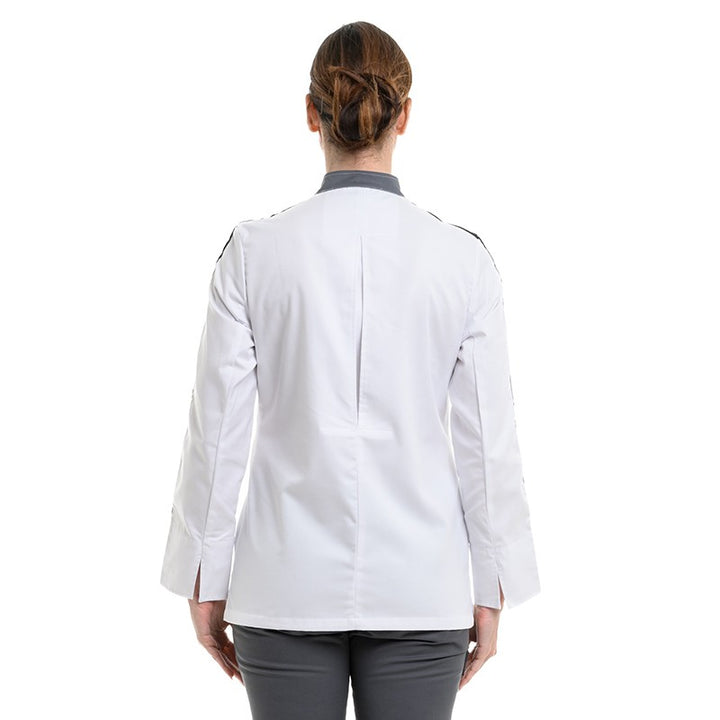 Veste de Cuisine Femme Manches longues dos avec soufflet GC SCORE Blanche Molinel