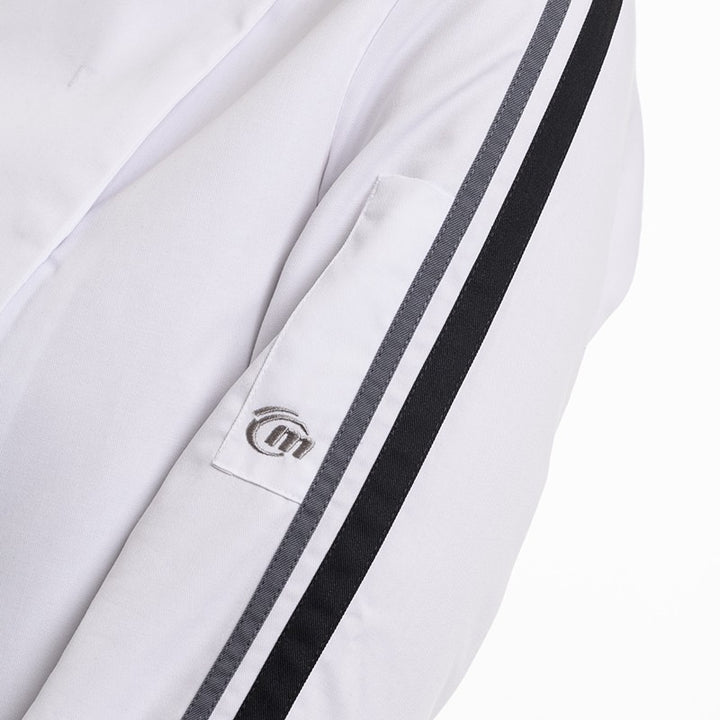 Détail bande liseré gris et noir de la veste GC score femme Molinel