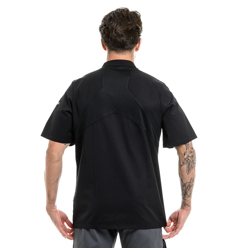 Veste de Cuisine Homme Maille respirante Lemongrass Manches Courtes Noir - LAFONT