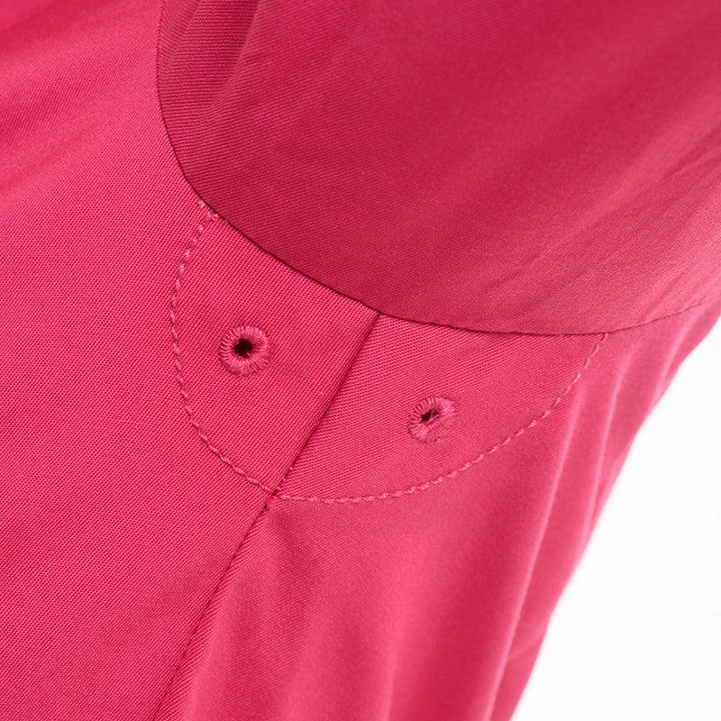 Détail de l'aération de la veste de cuisine double col Fuschia Lafont
