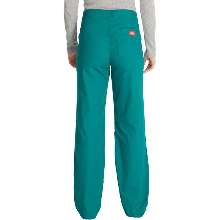 Pantalon médical Dickies à cordon de serrage vert vue de dos