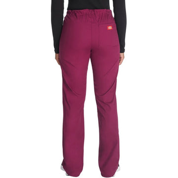 Pantalon médical Dickies à cordon bordeaux vue de dos
