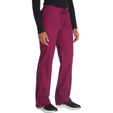 Pantalon médical Dickies à cordon brordeaux vue de face
