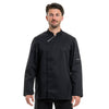 Veste Cuisine Unisexe Noire Liseré Écru Harti Manches Longues - ROBUR