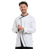 Veste de Cuisine Homme Mint Manches Longues Blanc Liseré Noir - LAFONT CUISINE