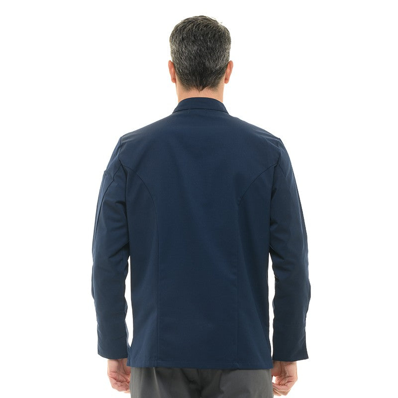 Dos Veste de Cuisine Homme Texas Manches Longues Marine - MANELLI