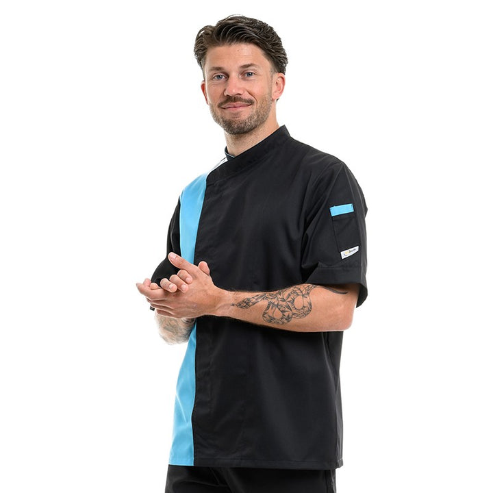 Veste de cuisine de haute qualité de la marque Manelli avec deux côté de couleur - gamme Dual