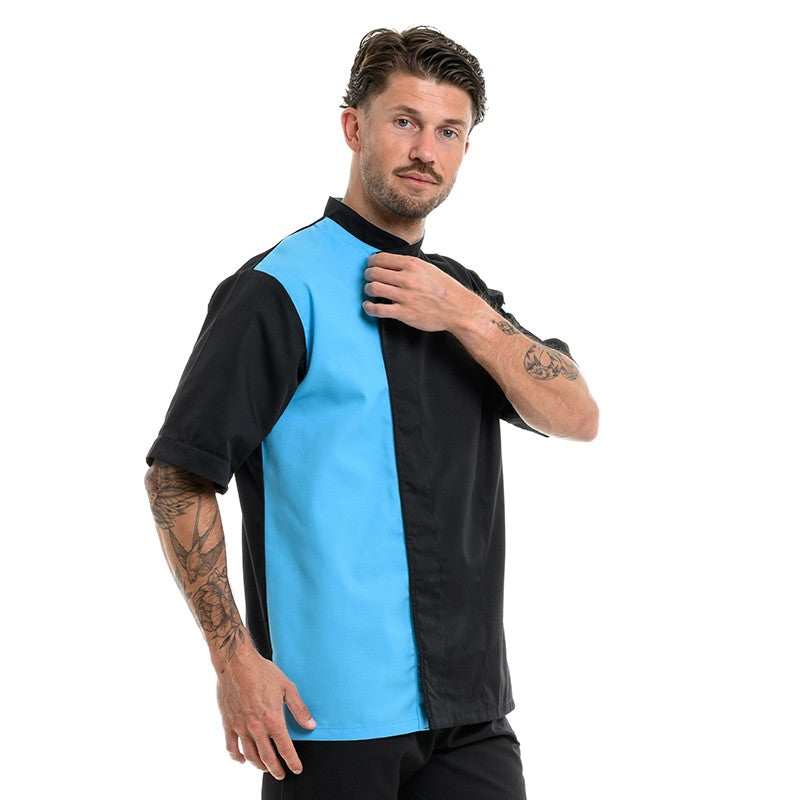 Veste de cuisine homme pour chef cuisinier à manches courtes - gamme dual marque Manelli