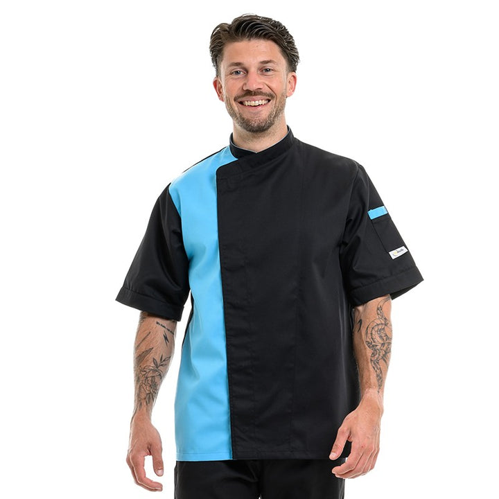 Veste de cuisine noir / bleu - MANELLI