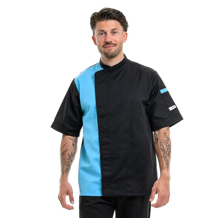 veste de boucher Dual noir et bleu de la marque Manelli