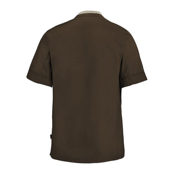 Dos de la veste de cuisine à manches courtes pour homme Parsley de la marque Lafont cuisine coloris Marron beige