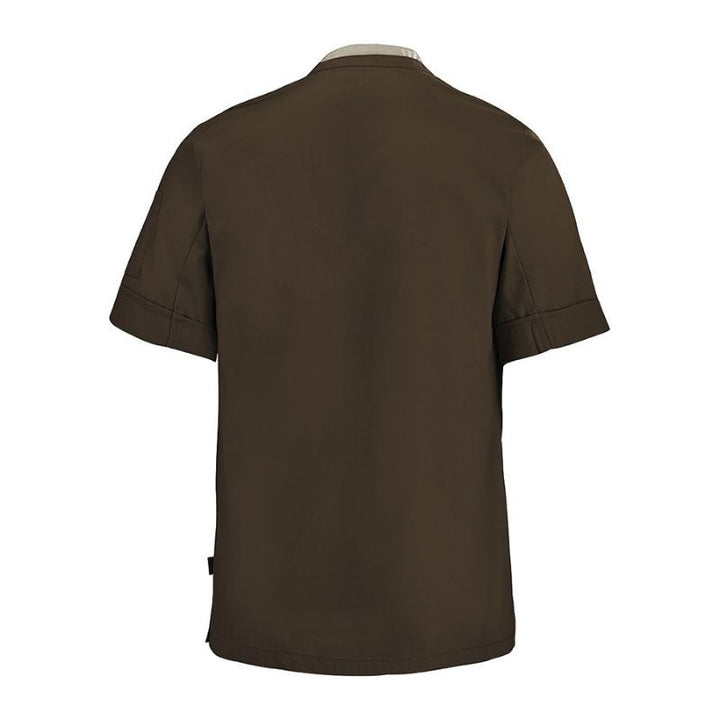 Dos de la veste de cuisine à manches courtes pour homme Parsley de la marque Lafont cuisine coloris Marron beige