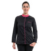 Veste de Cuisine Manches Longues Femme Elbax Noir/Fuschia - ROBUR