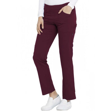 Pantalon médical femme bordeaux Dickies vue de profil