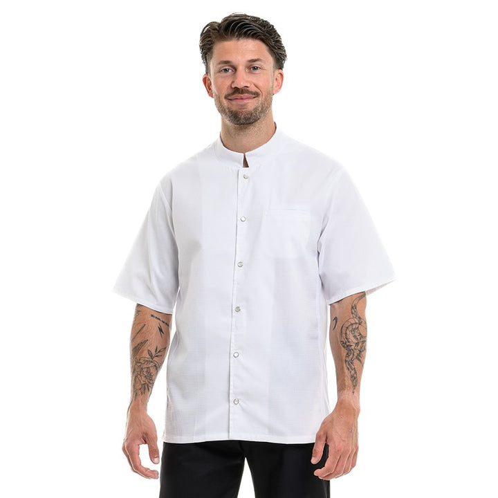 Veste de Cuisine Homme Paris Manches Courtes Blanche - MANELLI