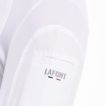 Détail de la broderie de la veste de cuisine Lafont Homme Frénésie