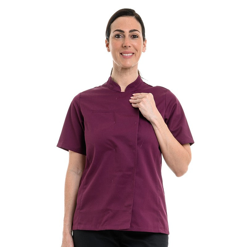 Manches courtes veste de cuisine Californie Prune Manelli