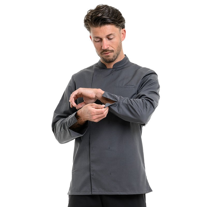 Veste de cuisine Homme Texas grise Manelli