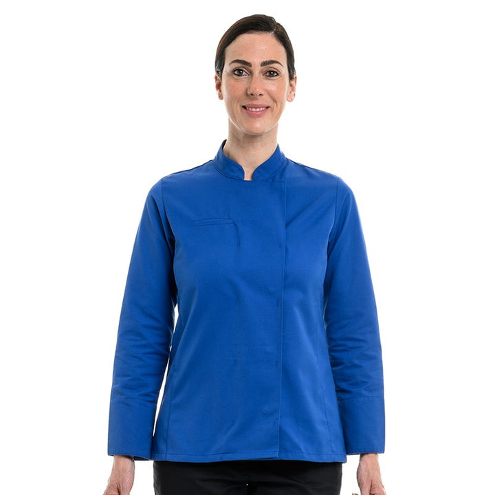 Veste de Cuisine Femme Californie Manches Longues Bleu Royal - MANELLI