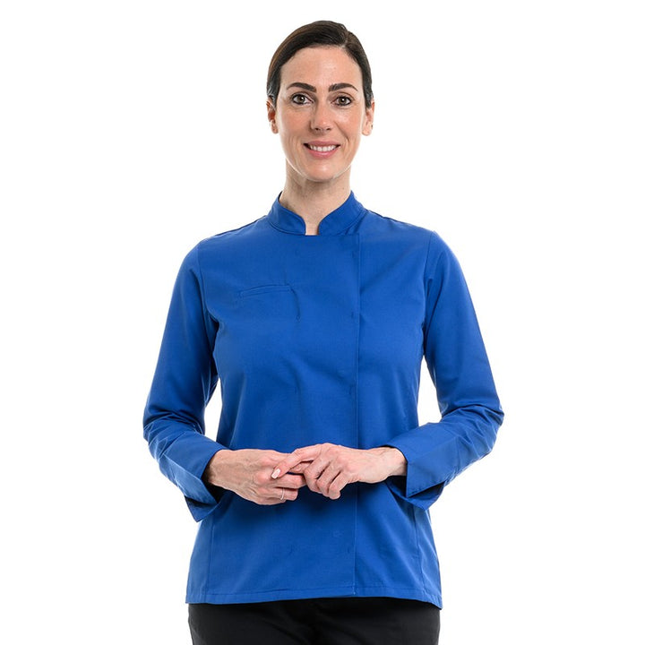 Veste de Cuisine Femme Californie Manches Longues Bleu Royal - MANELLI