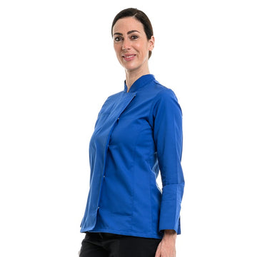 Veste de cuisine modèle californie en coloris bleu royal de la marque Manelli