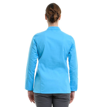 Dos de la veste de cuisine californie turquoise de la marque Manelli