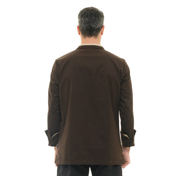 Dos de la veste de cuisine Mint coloris marron de la marque Lafont cuisine