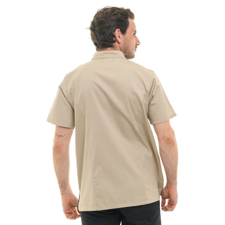 Dos Veste de Cuisine Homme Texas Manches Courtes beige
