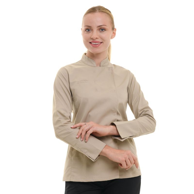 Veste de cuisine femme Manches longues californie coloris beige Manelli