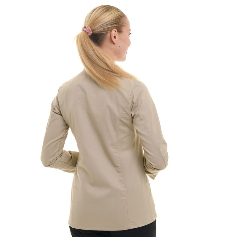 Dos de la veste de cuisine femme Manches longues californie coloris beige Manelli