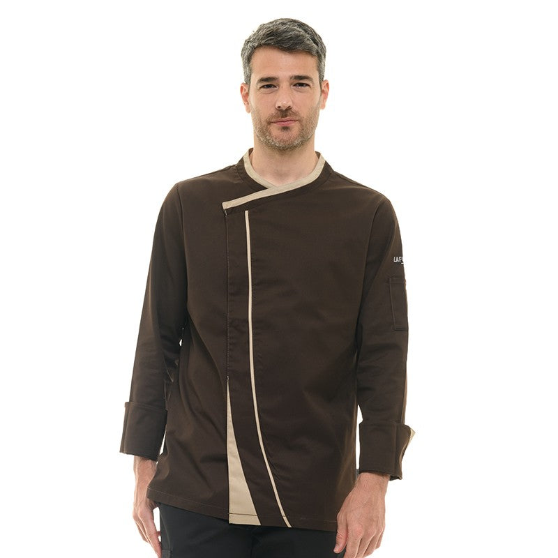 Veste de Cuisine Homme Mint Manches Longues Marron - LAFONT